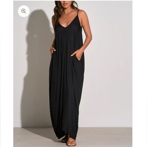Elan | Women’s Black Sleeveless Maxi Dress with Pockets | Size Small NWT